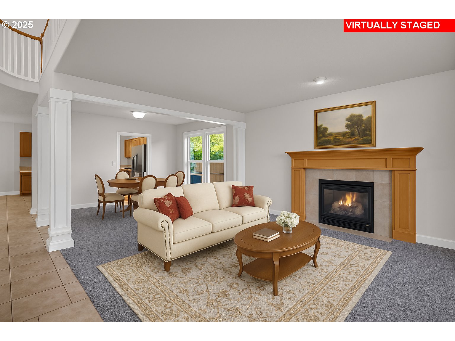 2310 Northwest Gale Street Albany, OR 97321 - Photo 3 of 48 a living room with furniture a fireplace and a table