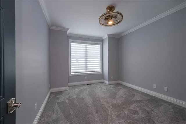 a view of a room with a window