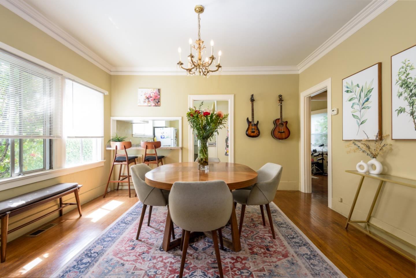 415 Primrose Road Burlingame, CA 94010 - Photo 6 of 23 a view of a dining room with furniture window and wooden floor