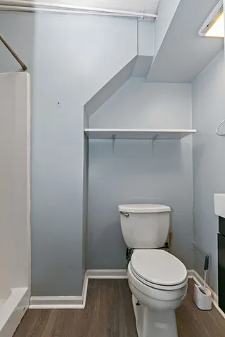a bathroom with a toilet