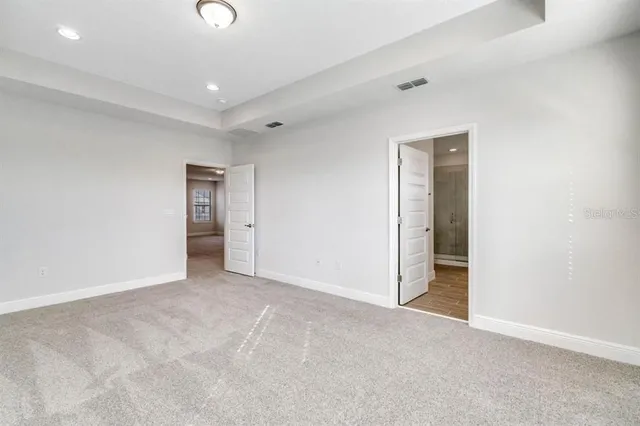 an empty room with a natural light