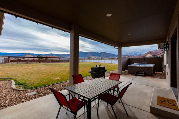 a outdoor view with a sitting space