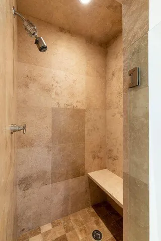 a view of bath tub sitting in a room