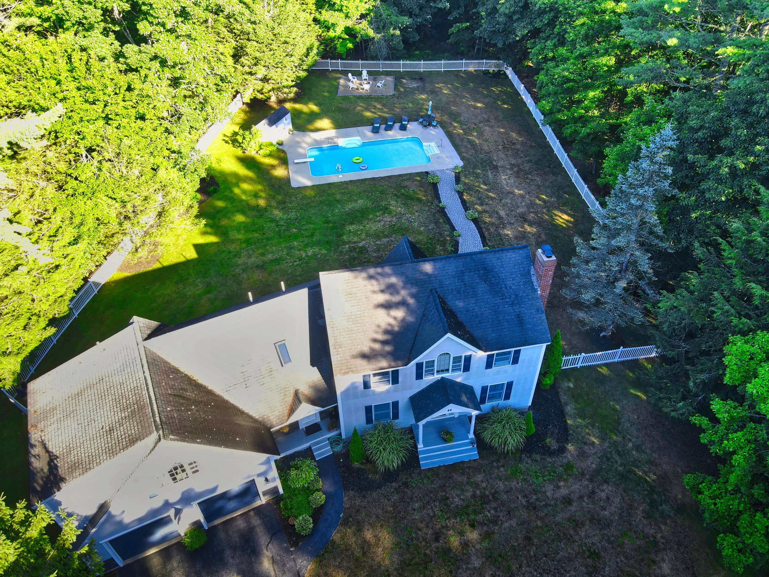 Overhead House and Backyard