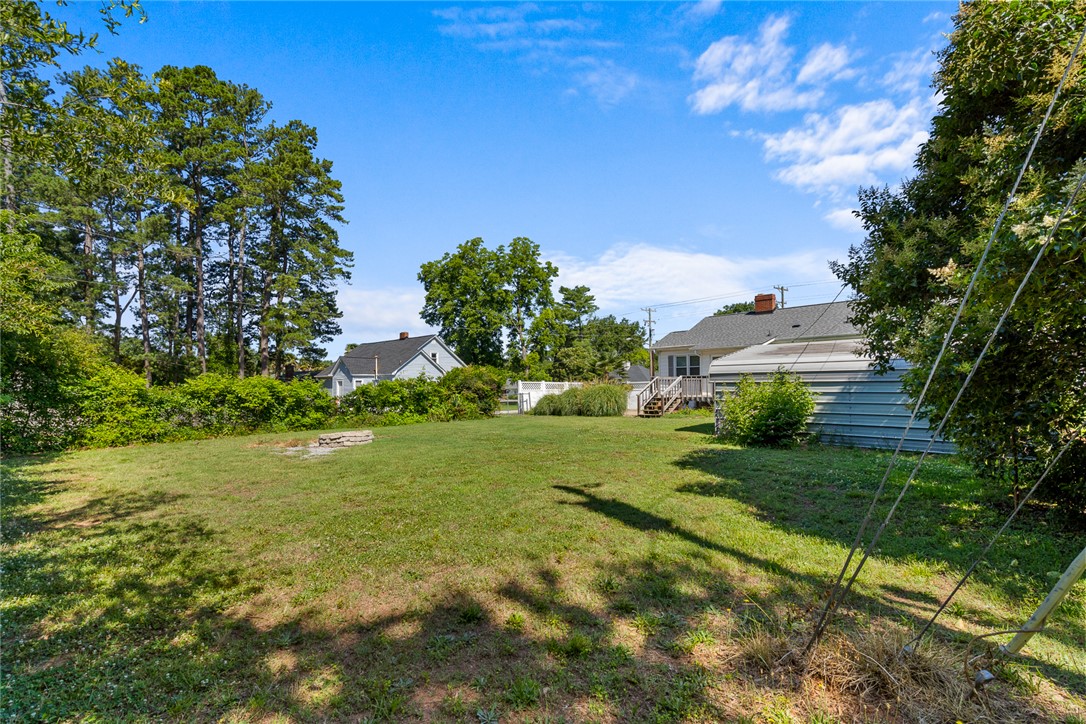 419 Whitehall Road Anderson, SC 29625 - Photo 25 of 28 A spacious, verdant yard invites outdoor activities, complemented by a modest, inviting fire pit.