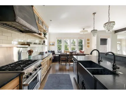 a kitchen with lots of counter top space