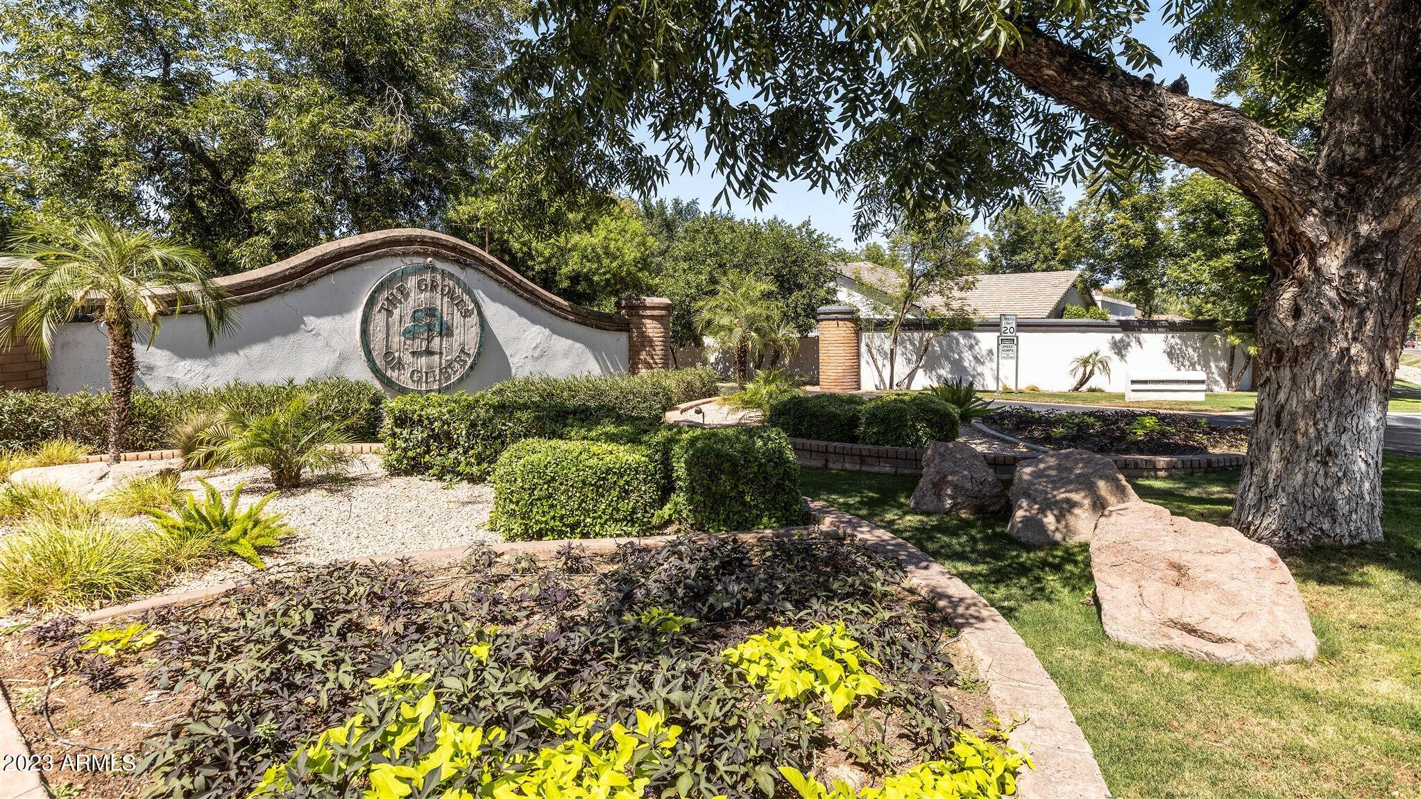 155 North Riata Street Gilbert, AZ 85234 - Photo 4 of 63 Entrance to Groves of Gilbert