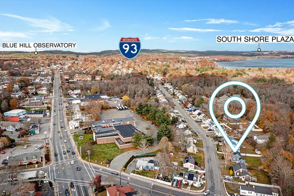 an aerial view of a house