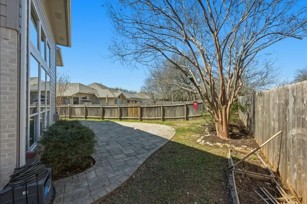 a view of backyard of house