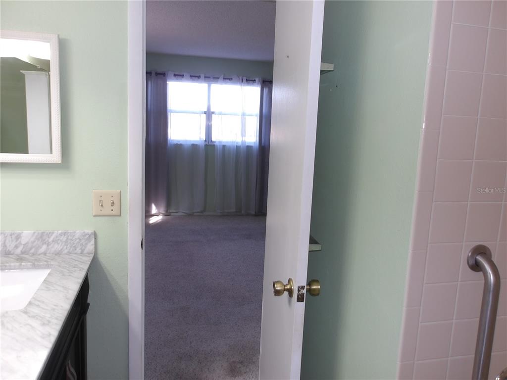 4140 Passport Lane, Unit 101 New Port Richey, FL 34653 - Photo 17 of 40 a bathroom with a granite countertop sink and mirror