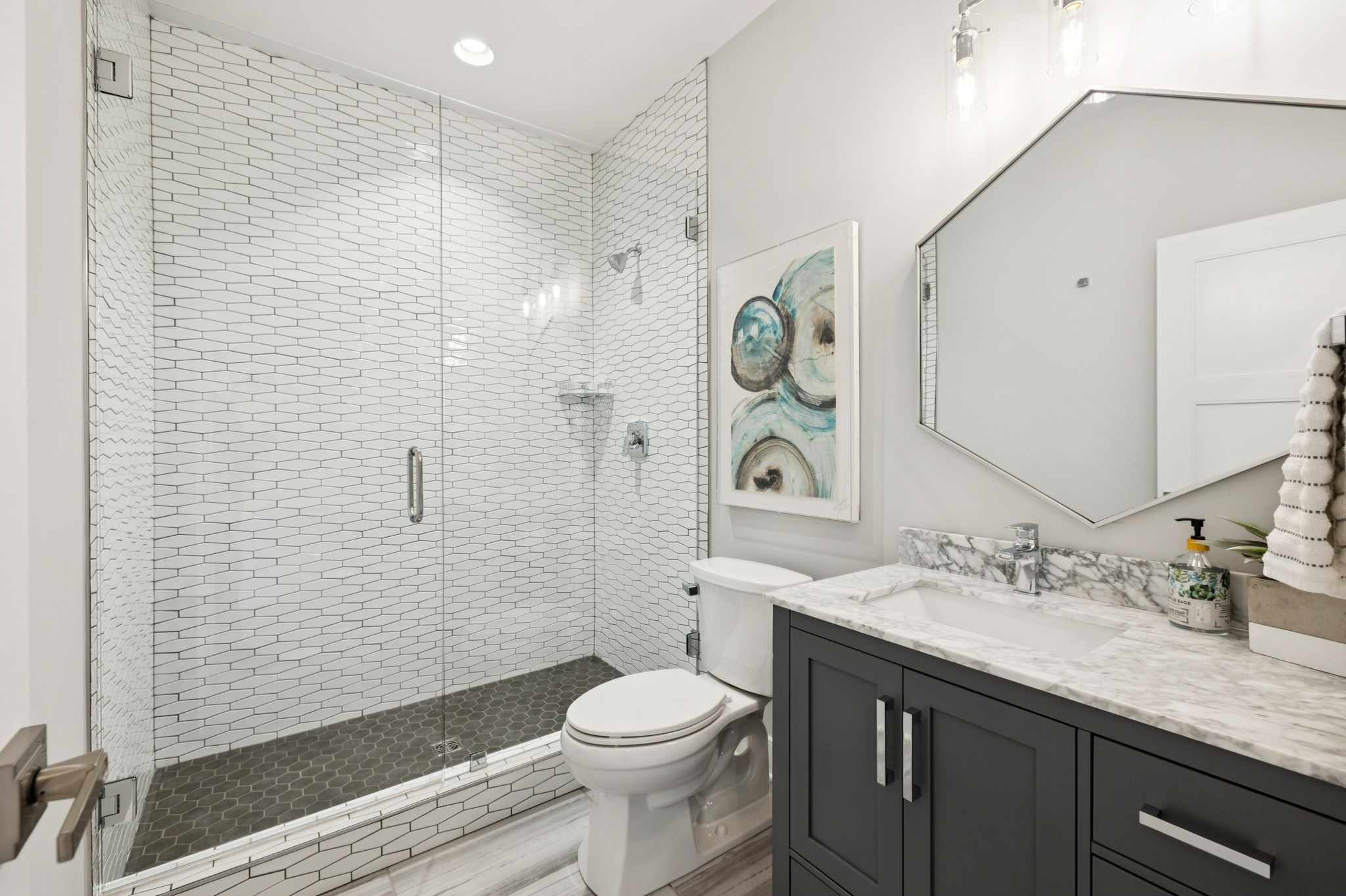 809 Burton Point Road Mount Juliet, TN 37122 - Photo 33 of 75 a bathroom with a granite countertop sink toilet and shower