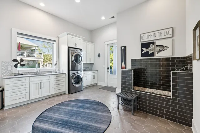 a view of a lake with a mountain view