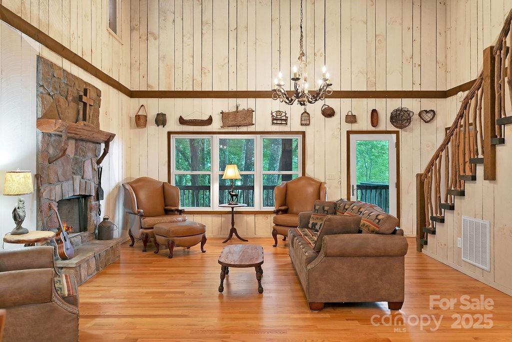 418 Sandy Lane Brevard, NC 28712 - Photo 15 of 45 a living room with furniture or lamp and a large window