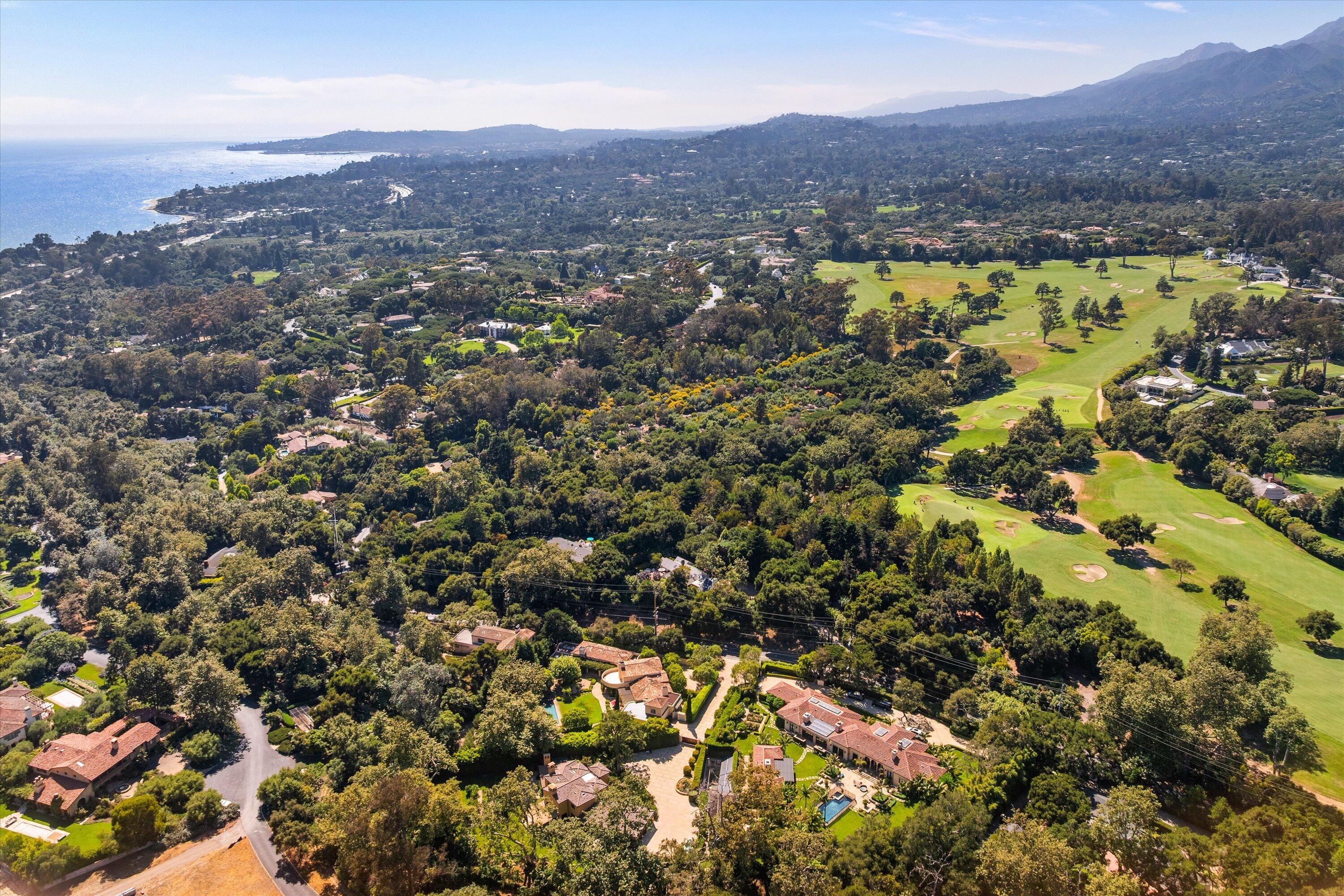 342 Sheffield Drive Montecito, CA 93108 - Photo 46 of 46 an aerial view of residential houses with outdoor space and trees