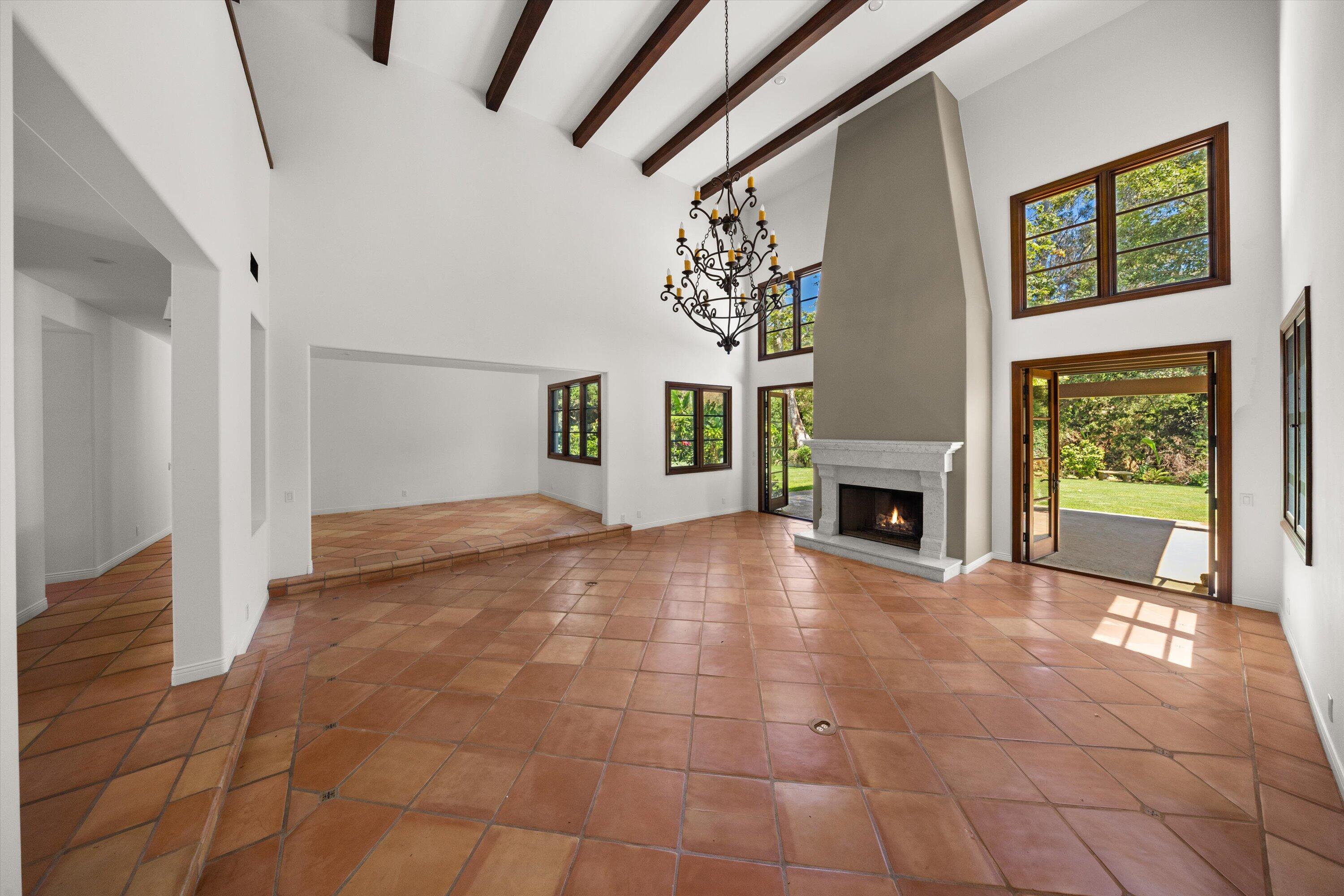 342 Sheffield Drive Montecito, CA 93108 - Photo 8 of 46 a view of an empty room with a fireplace