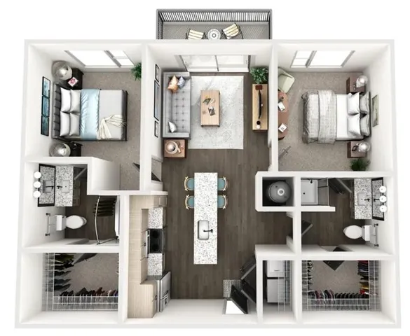 a picture of a kitchen and an empty room