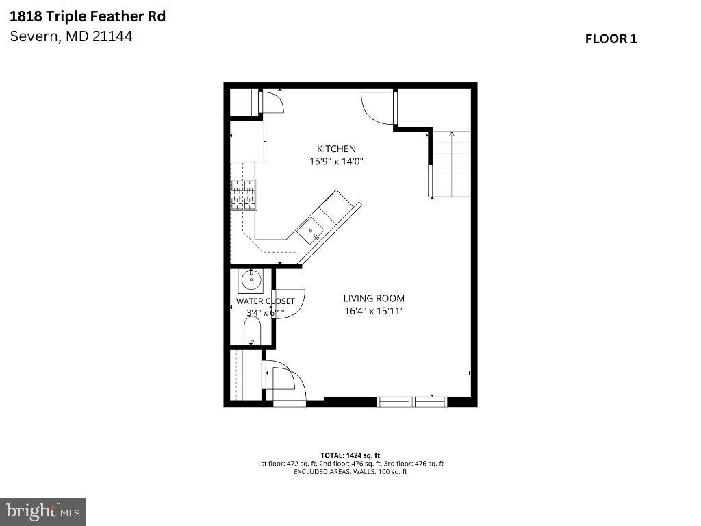 1818 Triple Feather Road, Unit 85 Severn, MD 21144 - Photo 37 of 40 First Level Floor Plan