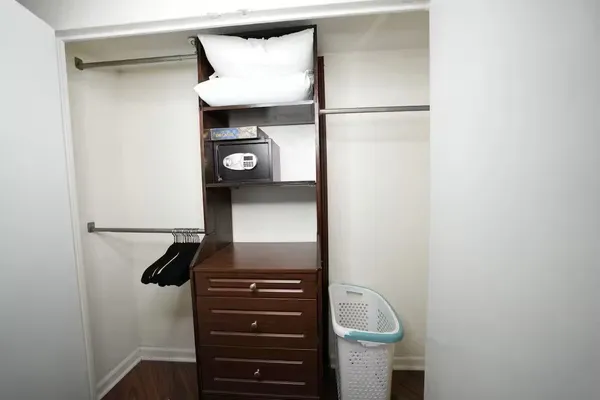 a close view of closet