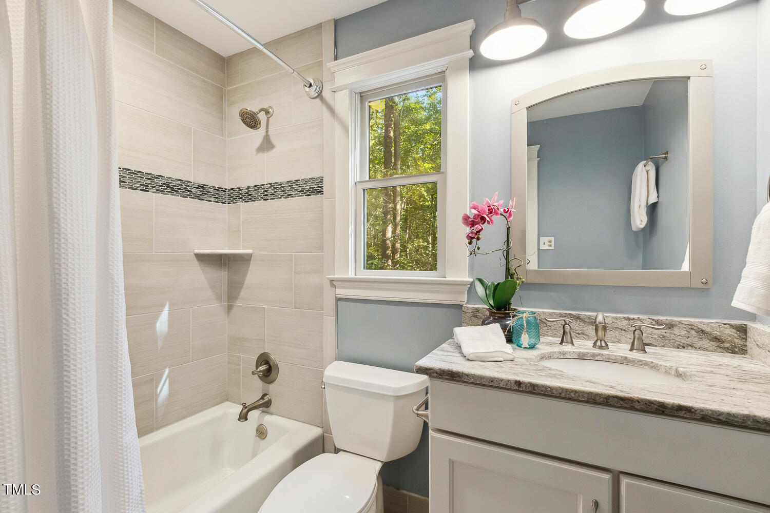 2012 Mt Vernon Church Road Raleigh, NC 27614 - Photo 39 of 71 a bathroom with a granite countertop sink a toilet and a bathtub