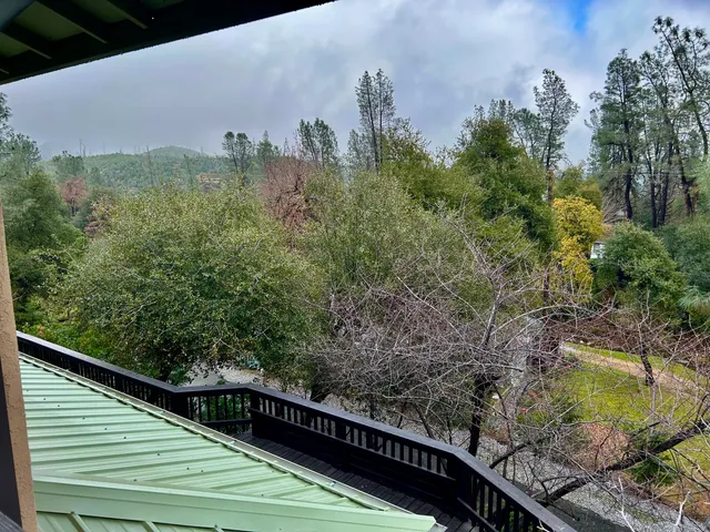 a view of a backyard of the house