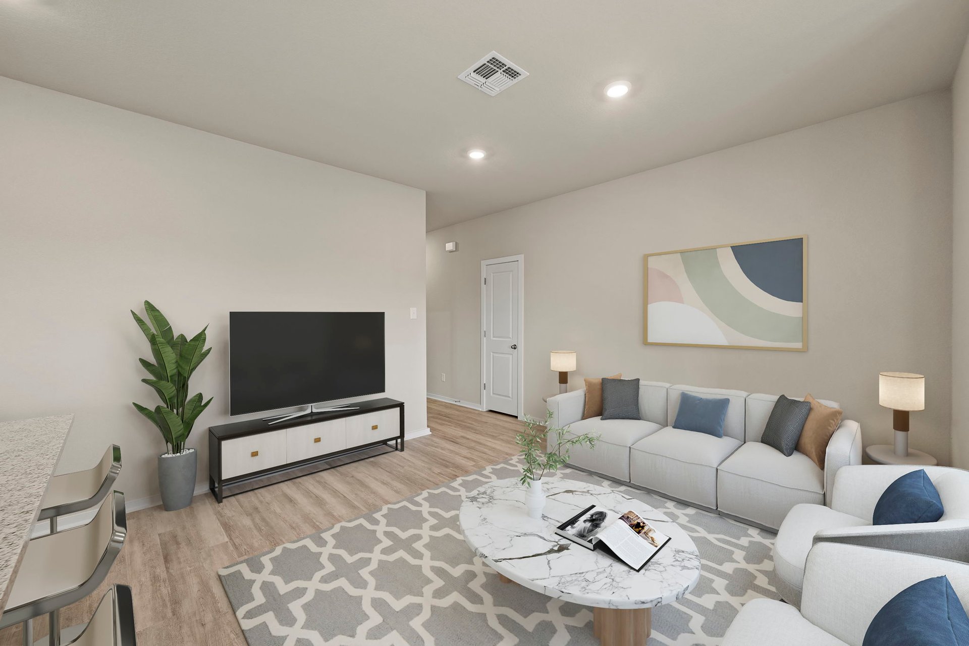 160 Wind Hill Jarrell, TX 76537 - Photo 6 of 27 Open Concept Family Room - Virtually Staged