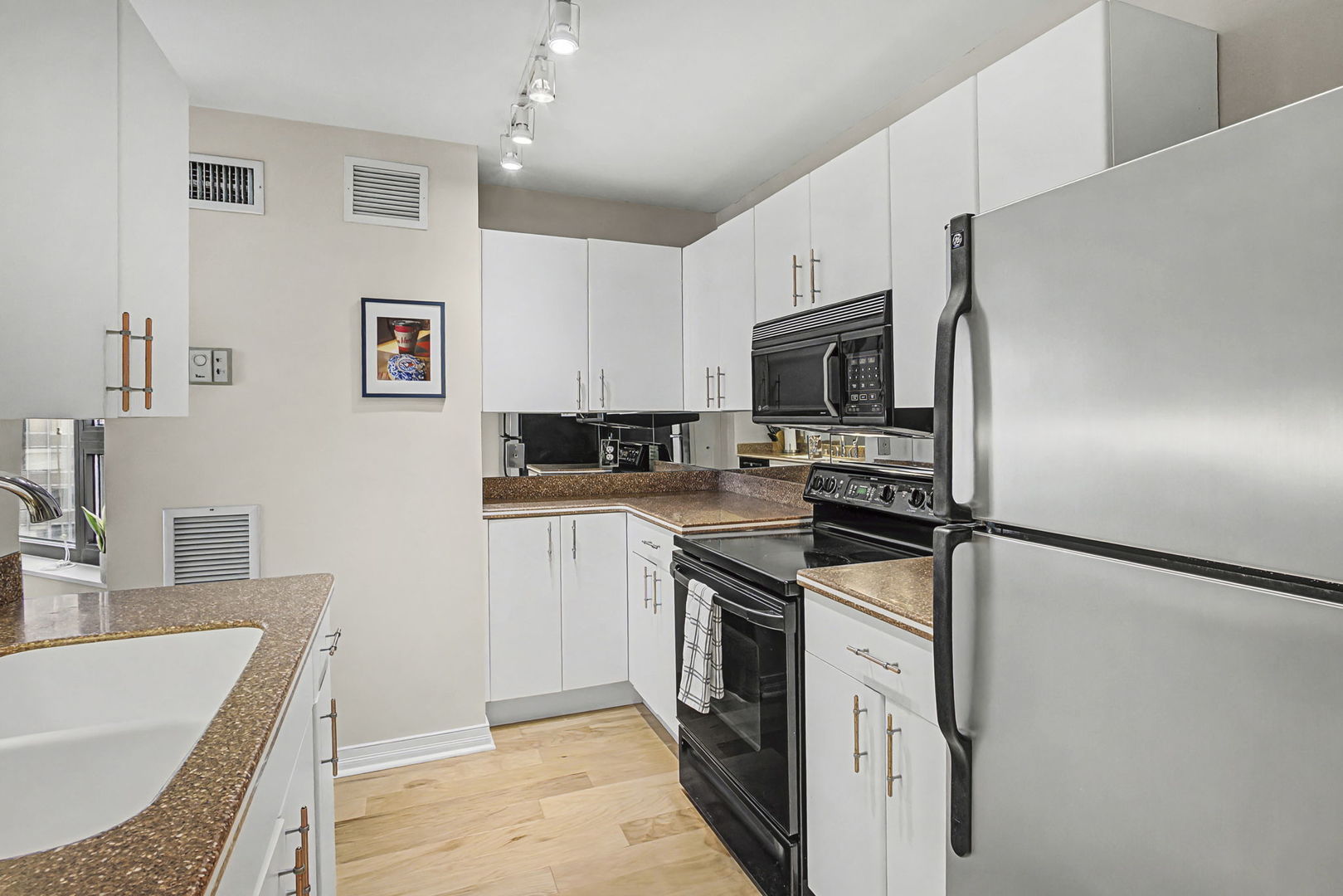 401 East Ontario Street, Unit 3102 Chicago, IL 60611 - Photo 12 of 29 a kitchen with a sink stove and refrigerator