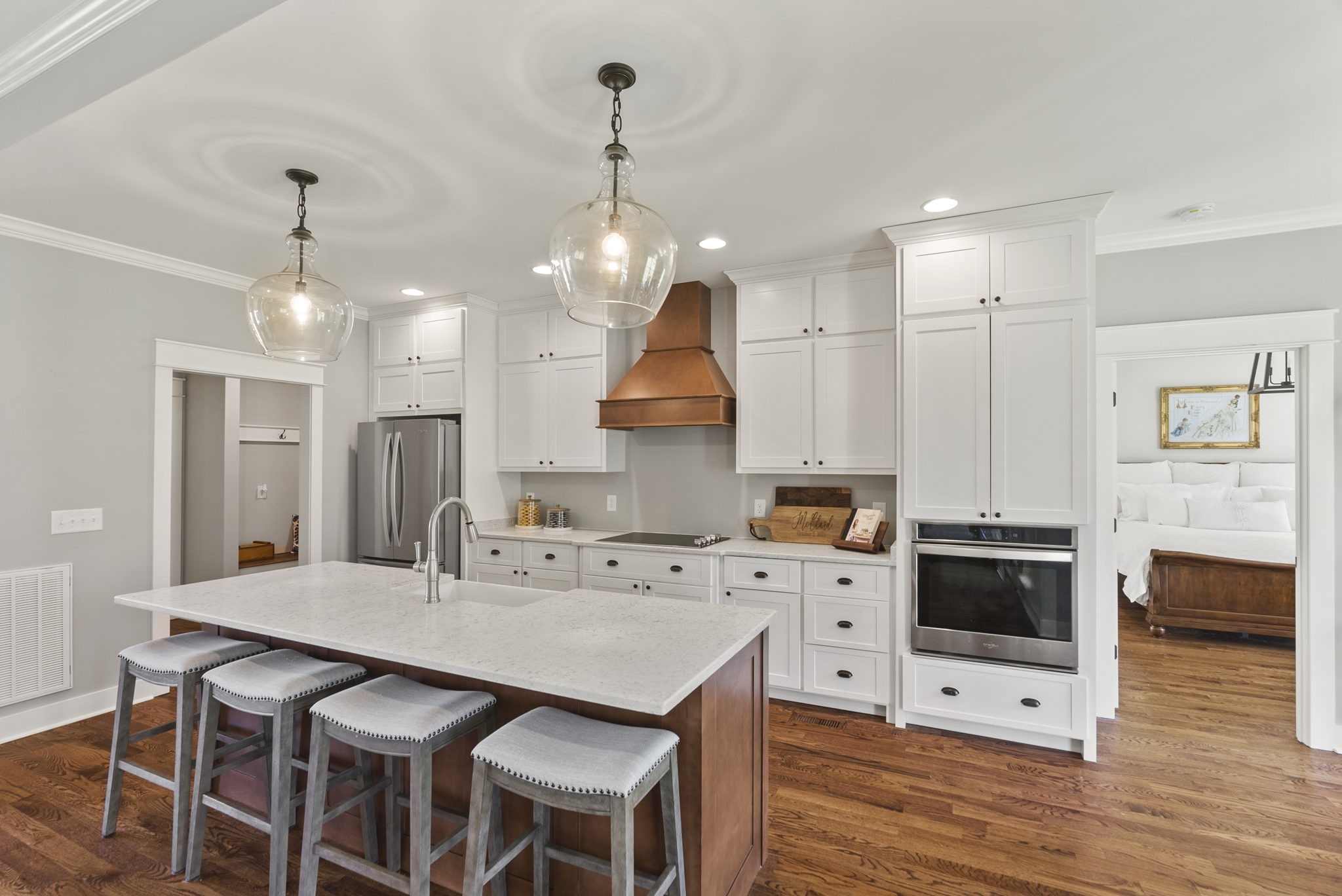 3459 Thompson Road Springfield, TN 37172 - Photo 15 of 39 a view of a dining room and livingroom with furniture wooden floor a chandelier
