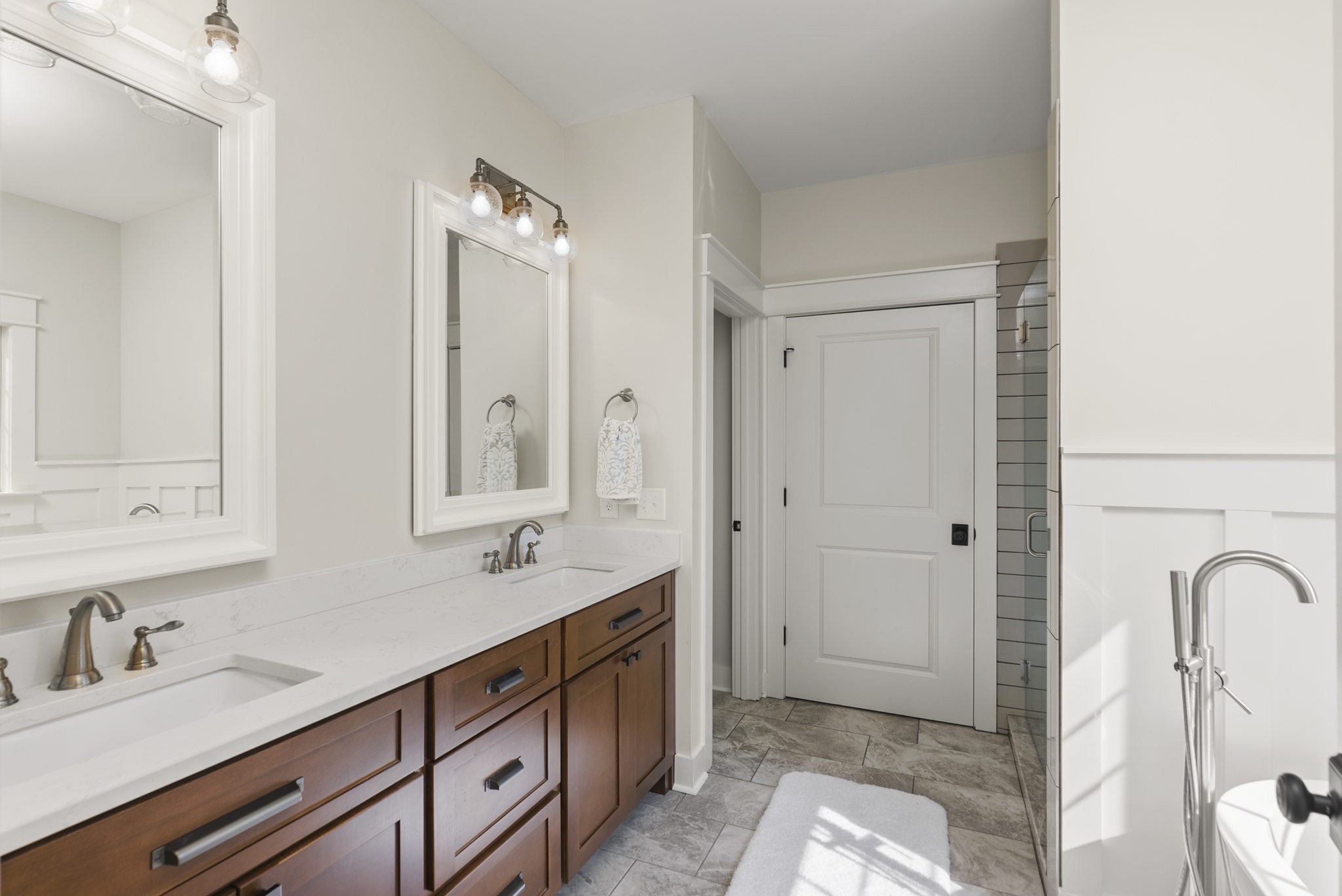 3459 Thompson Road Springfield, TN 37172 - Photo 21 of 39 a spacious bathroom with a double vanity sink a mirror and a shower