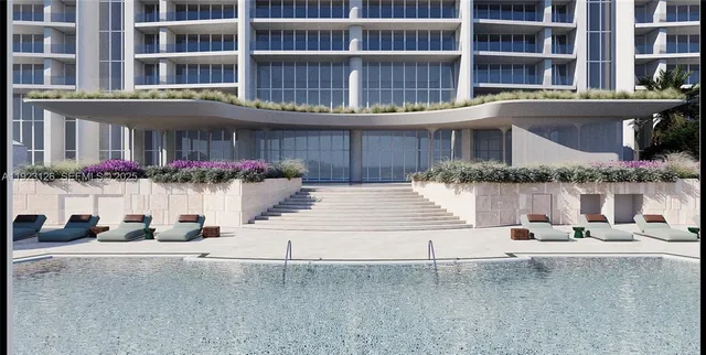 a view of flowers in front of building