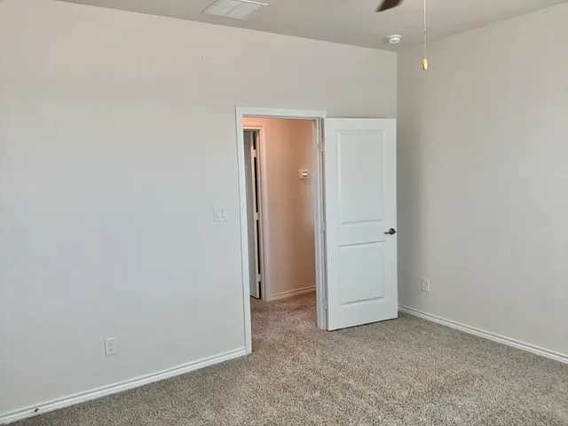 an empty room with closet