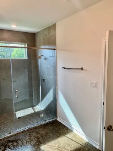 a bathroom with a shower