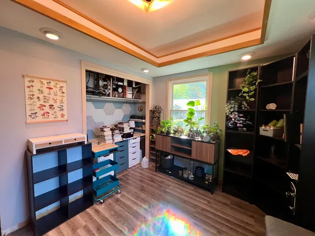 a room with furniture and window