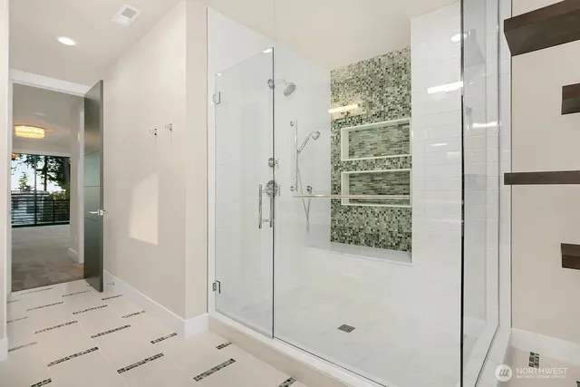 a bathroom with a shower