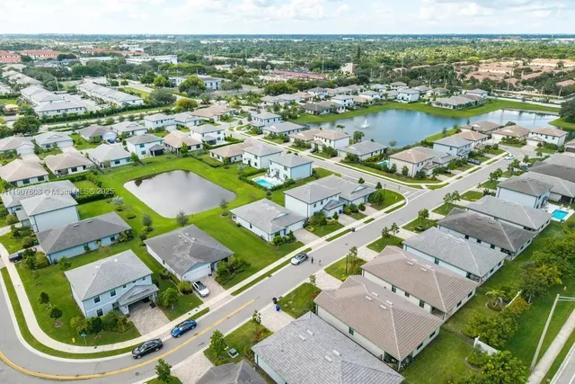 an aerial view of multiple house