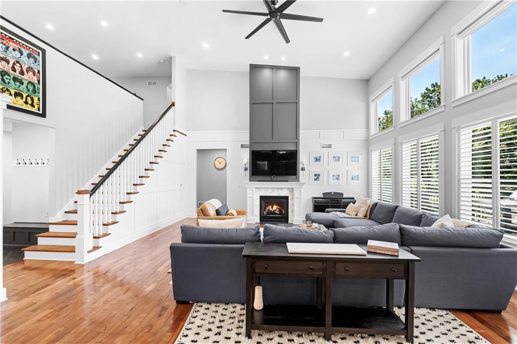 211 McMichael Road Carnegie, PA 15106 - Photo 3 of 50 a living room with fireplace furniture and a wooden floor