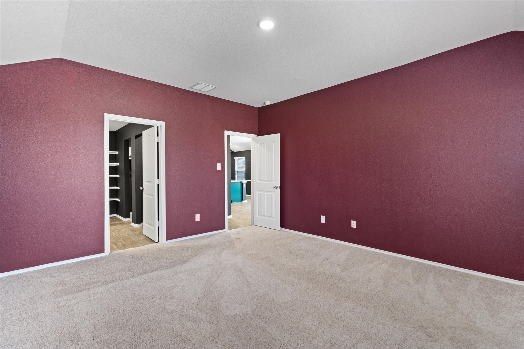 352 Sickle Loop Uhland, TX 78640 - Photo 21 of 36 Primary bedroom with vaulted ceiling and natural light.