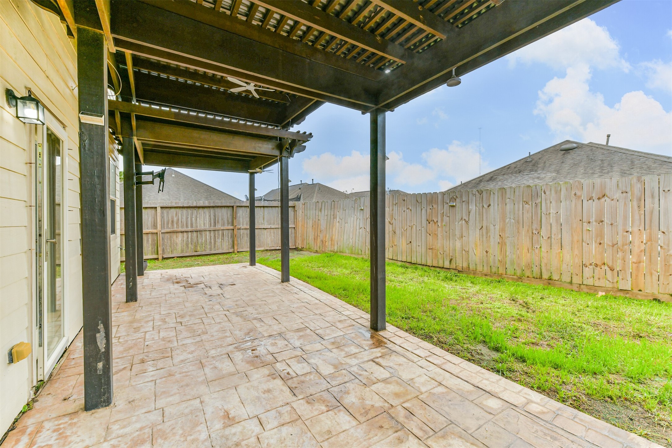 3041 Heather Grove Lane Dickinson, TX 77539 - Photo 35 of 37 a view of a backyard with a garden
