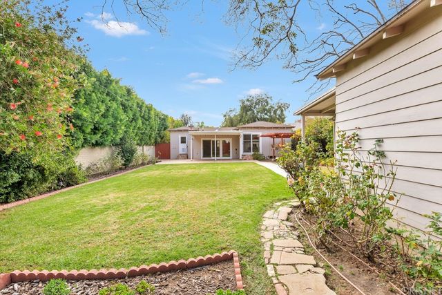 a view of a house with a backyard