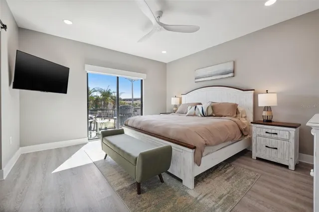 a view of a swimming pool with a lake view