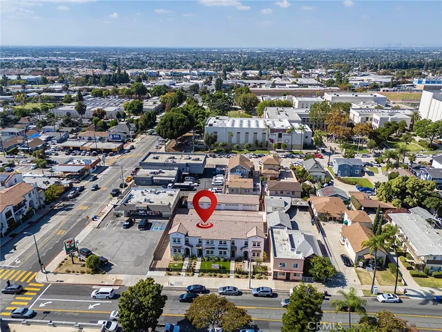 an aerial view of a city