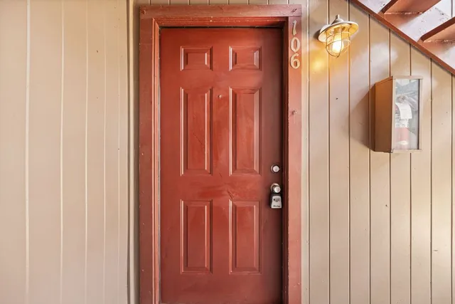 a view of a stairs and an entryway