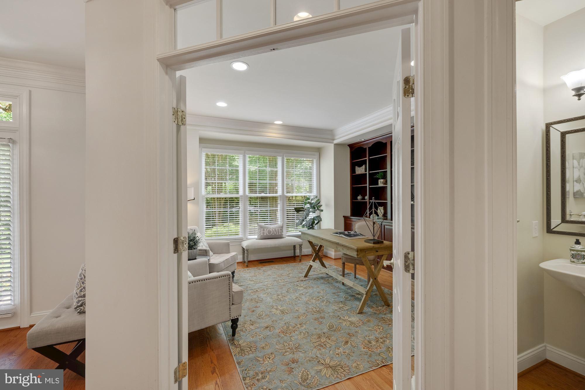 9448 Seven Locks Road Bethesda, MD 20817 - Photo 11 of 46 Library/Office with doors next to Foyer