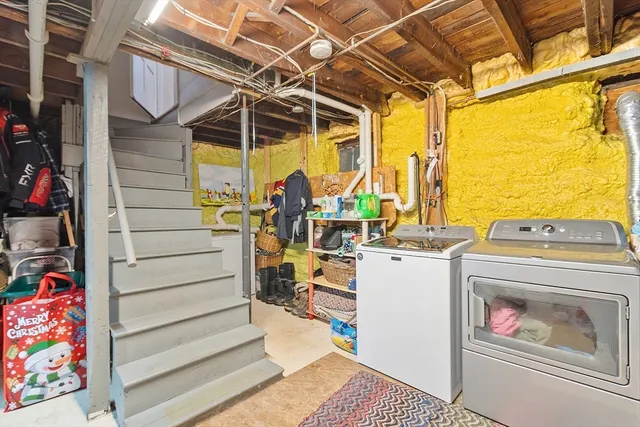 a view of a storage room with a sink