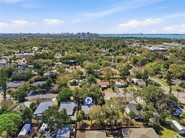 an aerial view of multiple house