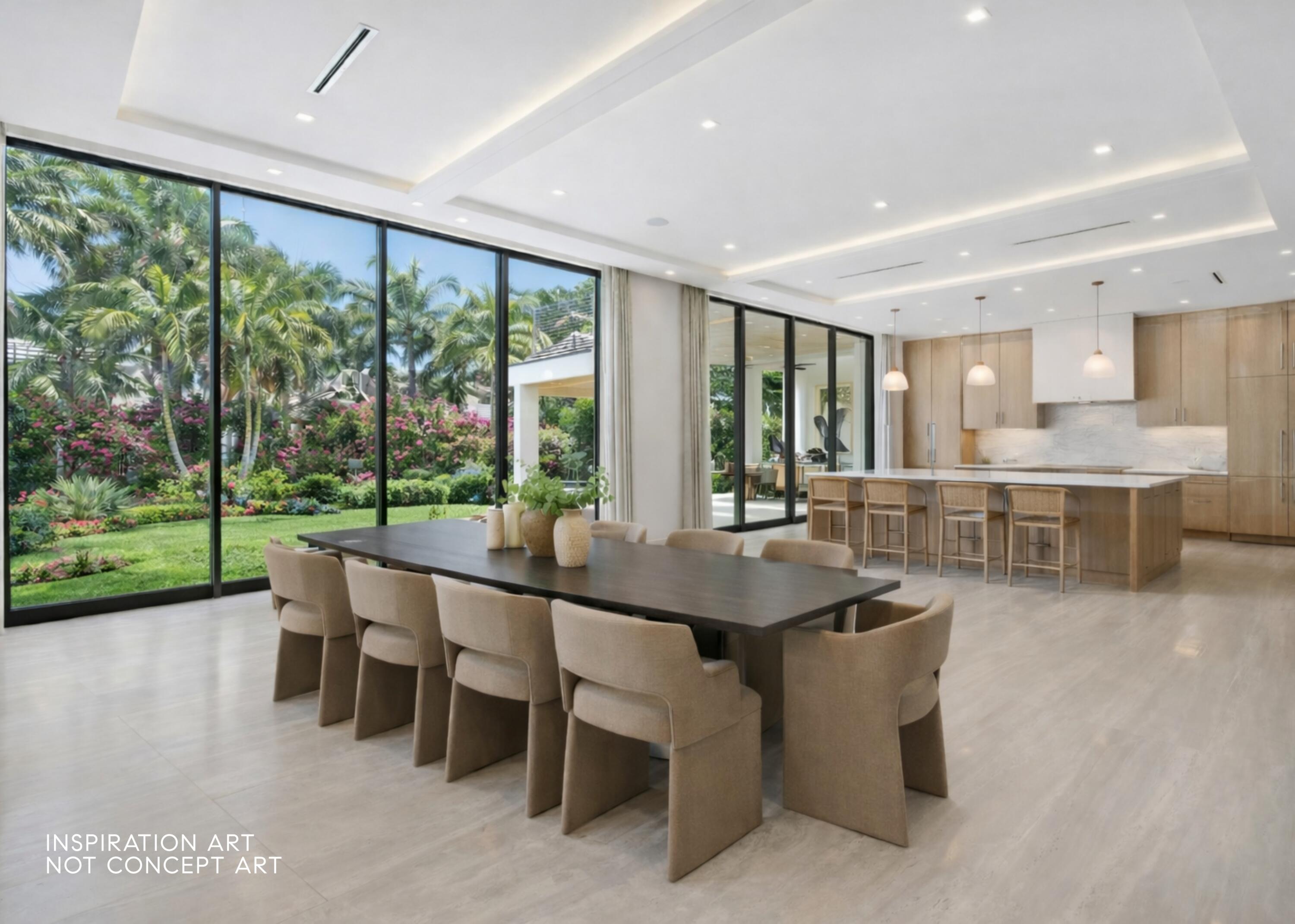 3205 Harrington Drive Boca Raton, FL 33496 - Photo 3 of 27 a view of a dining room with furniture large windows and wooden floor