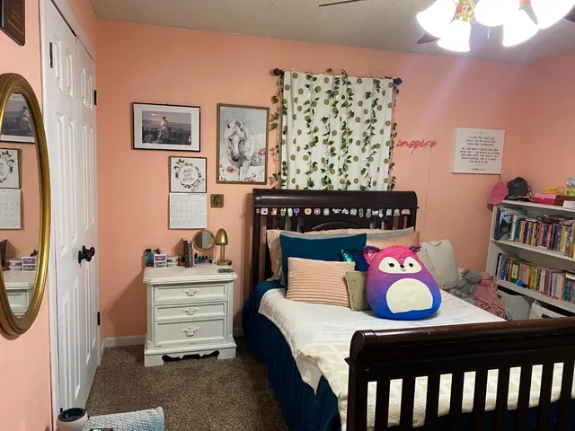 a garden view with a seating space