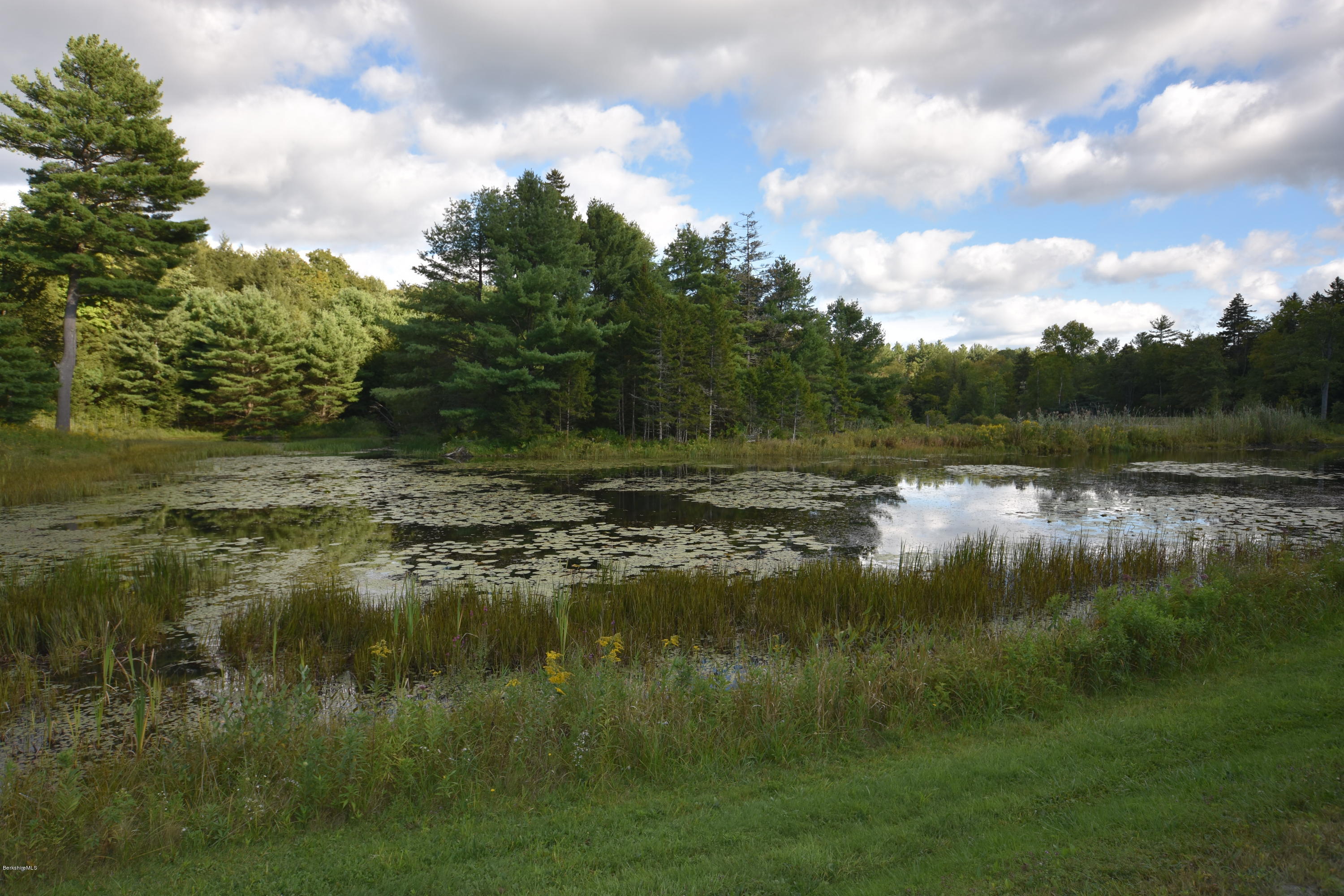 211 Woodmere Road Becket, MA 01223 - Photo 50 of 56 a view of a lake with houses in the back