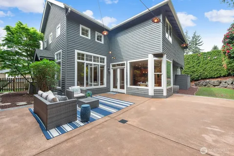 a house view with a seating space