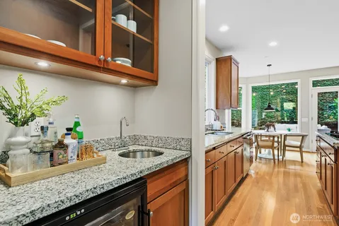 a kitchen with granite countertop lots of counter top space
