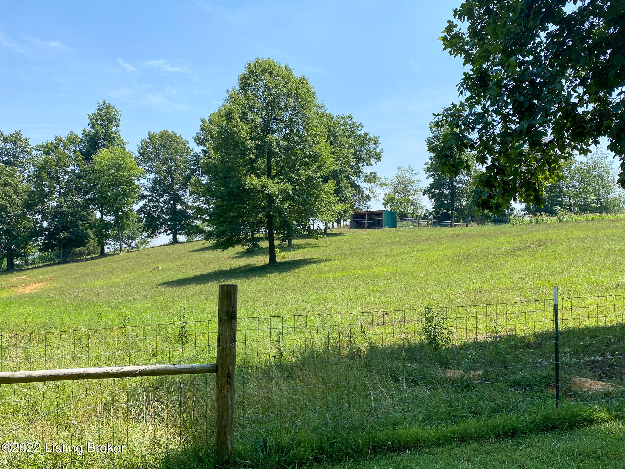 935 Frontage Road Leitchfield, KY 42754 - Photo 70 of 96 View of fencing around farm and shed at top/back of farm.